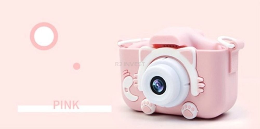 Fotoaparát Pro Děti X5 S Motivem Kočky, Růžový