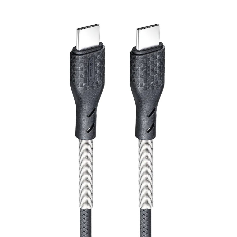 Forcell Carbon Kabel, USB-C - USB-C, 3.0 QC, Power Delivery PD60W, CB-02C, černý, 1 Metr