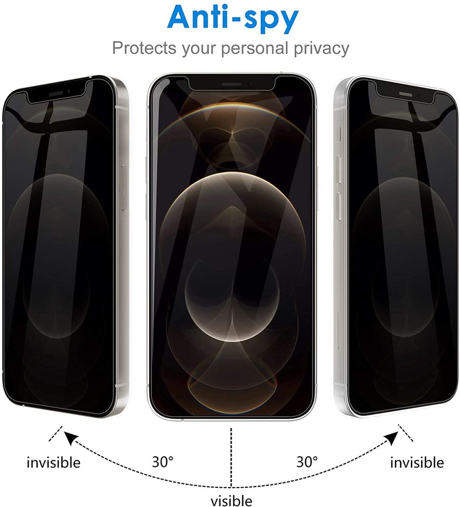 Privacy 5D Zaščitno Kaljeno Steklo, IPhone 12 / 12 Pro