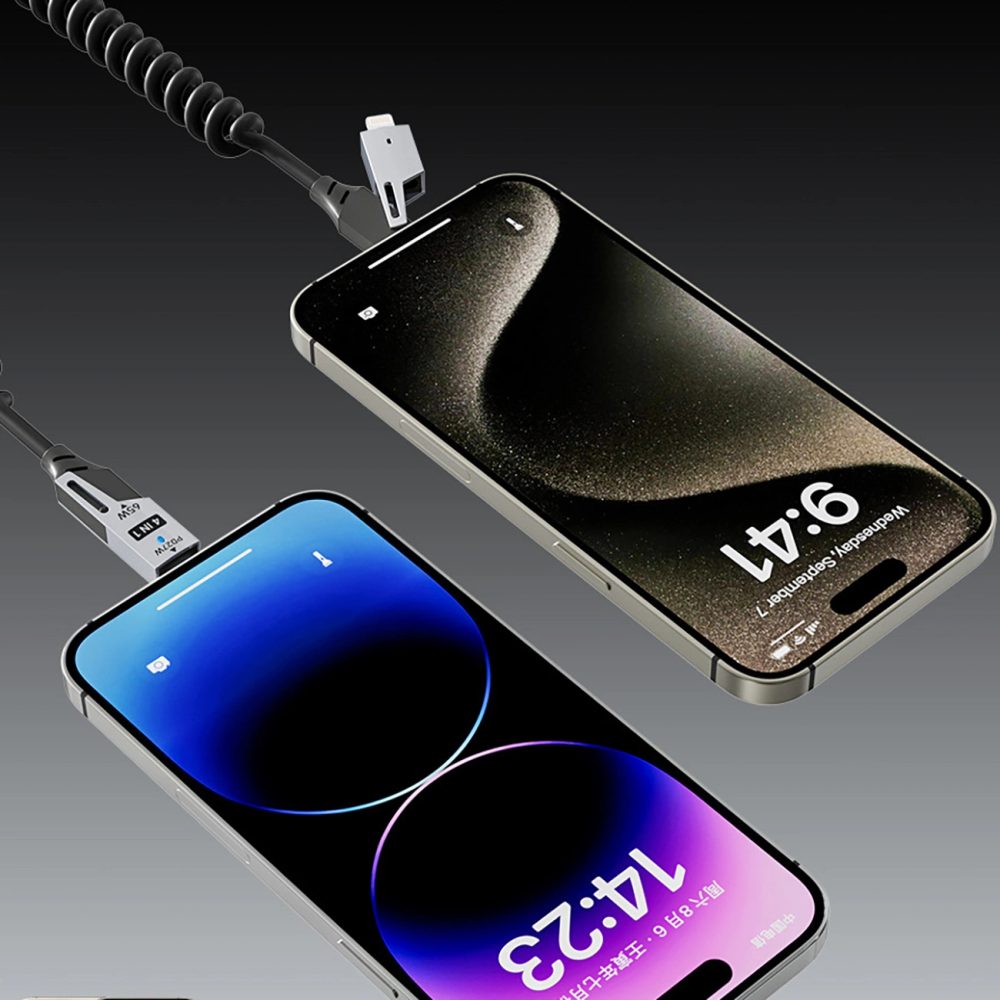 Dudao L20 Pro kábel 4v1 USB-A / USB-C – Lightning / USB-C, čierny