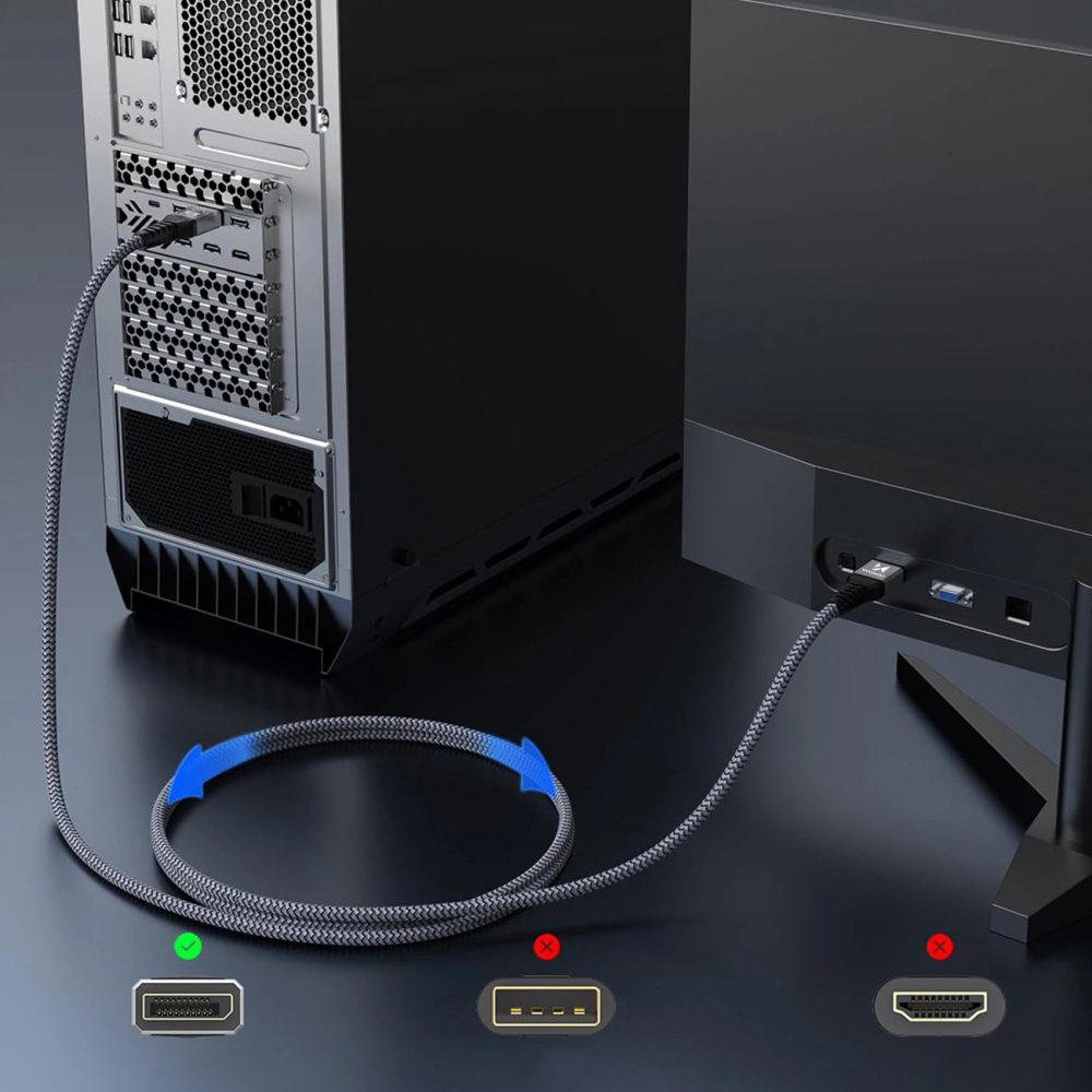 Wozinsky WPS-16AYL2S DisplayPort 2.1 kábel, HDR, HDCP, DSC, 2 m, čierny