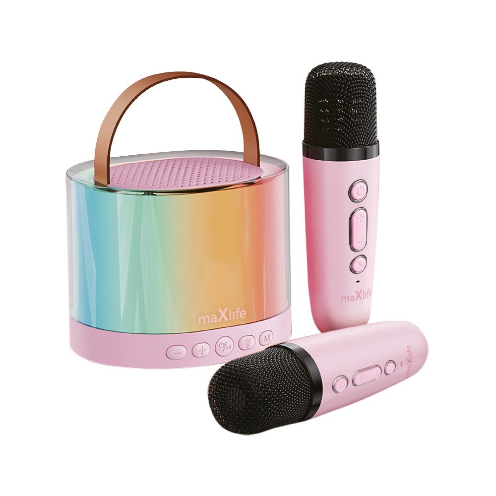Maxlife MXKS-200 Bluetooth karaoke set, růžový