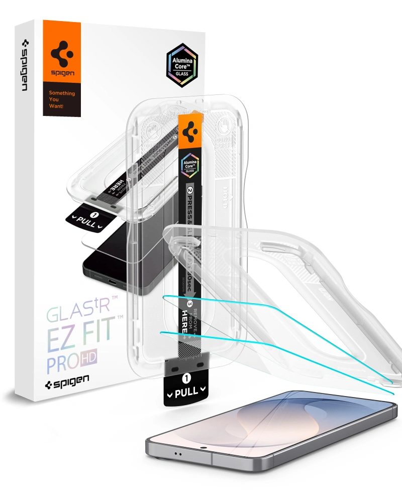Spigen Glas.TR EZ Fit Pro cu aplicator, 2 bucăți, Sticlă securizată, Samsung Galaxy S26 FE, transparent