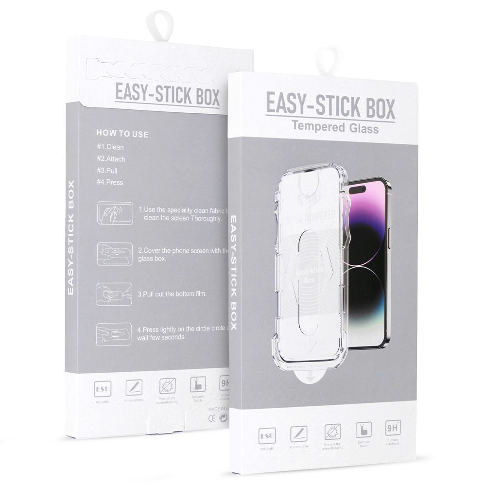 Zaščitno Kaljeno Steklo Full Glue Easy-Stick Z Aplikatorjem, IPhone 14 Pro