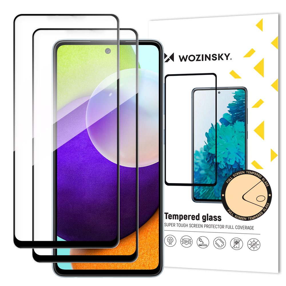 Wozinsky 2x 5D Edzett üveg, Samsung Galaxy A52 4G / A52 5G / A52s 5G, Fekete