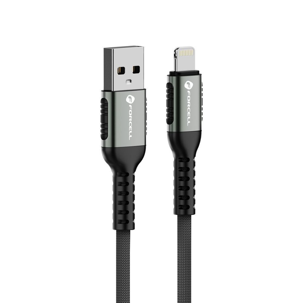 Levně Forcell F-Energy kabel USB A - Lightning, 2,4A, 12W, 0,25 m, černý