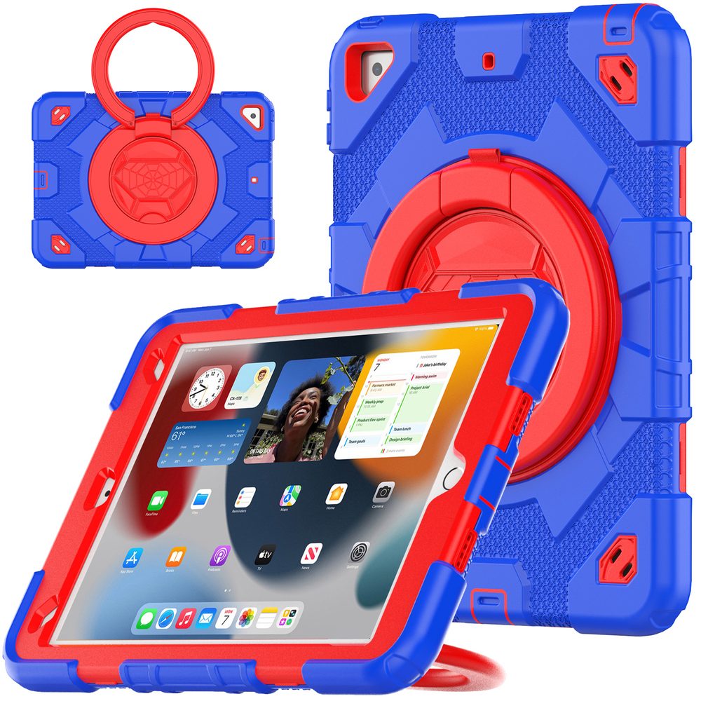 JP Kids360 táblagép tok, iPad 10.2 2019 / 2020 / 2021 (iPad 7 / 8 / 9), iPad 10.5 (2018), iPad Air 3 10.5 (2019), kék-piros