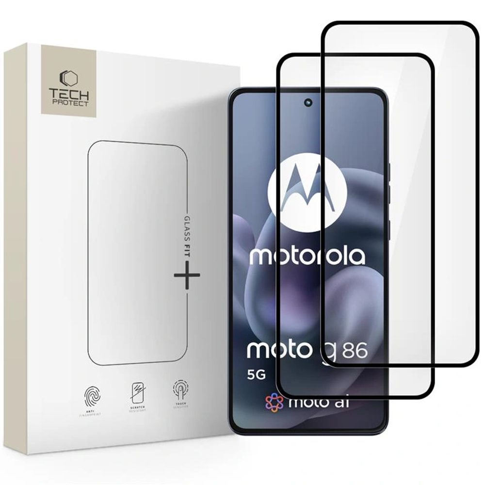 Tech-Protect Tvrzené sklo Fit+ Motorola Moto G86 5G / G86 5G Power, černé, 2 kusy