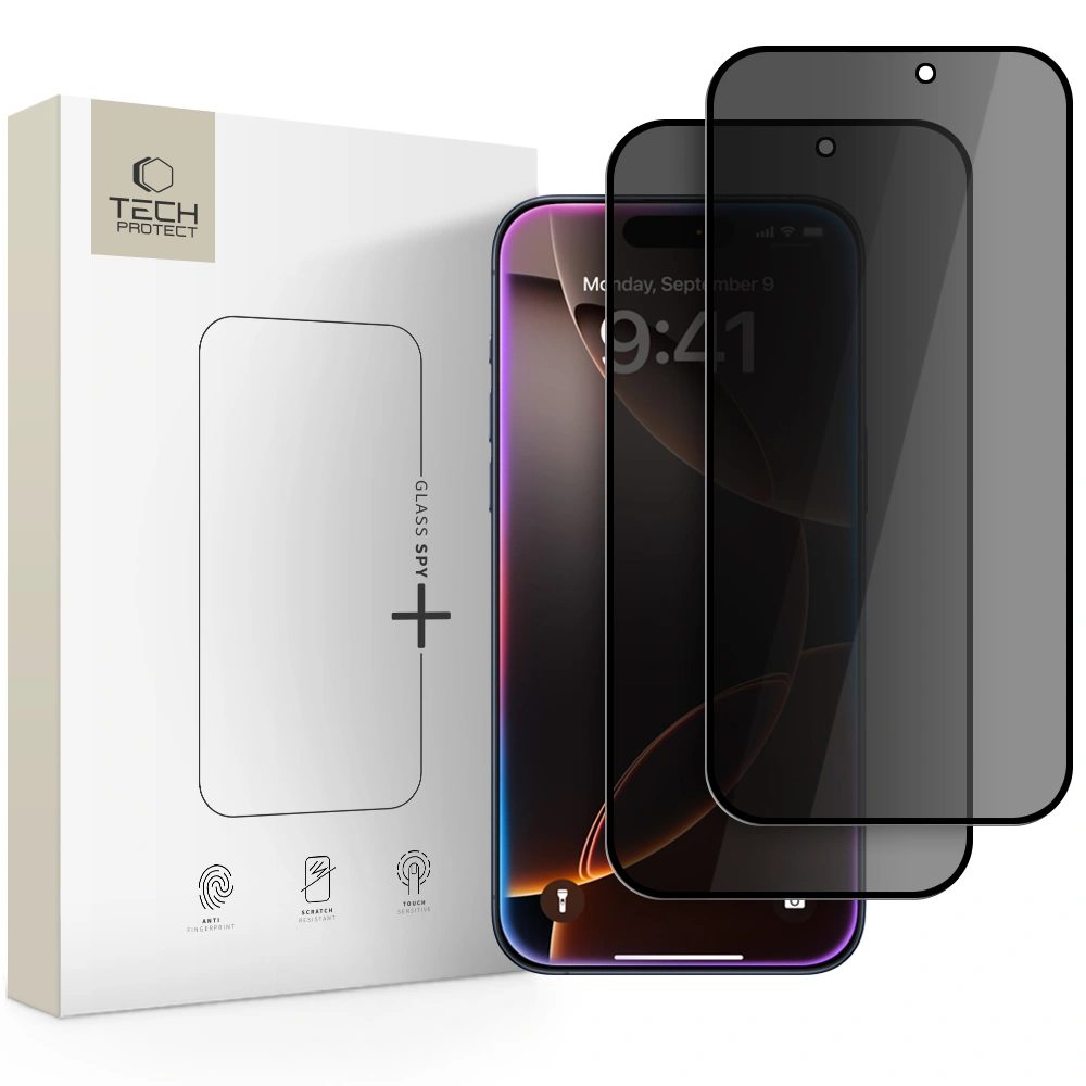 Tech-Protect Tvrzené sklo Privacy, iPhone 16 Pro Max / 17 Pro Max, 2 kusy