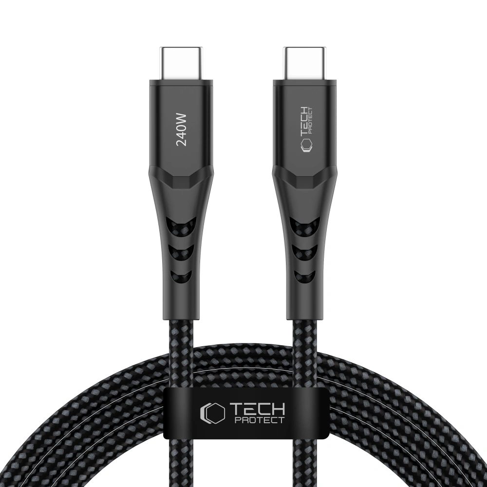 Levně Tech-Protect UB11T UltraBoost kabel USB-C, PD240W/QC3.0, 2m, černý
