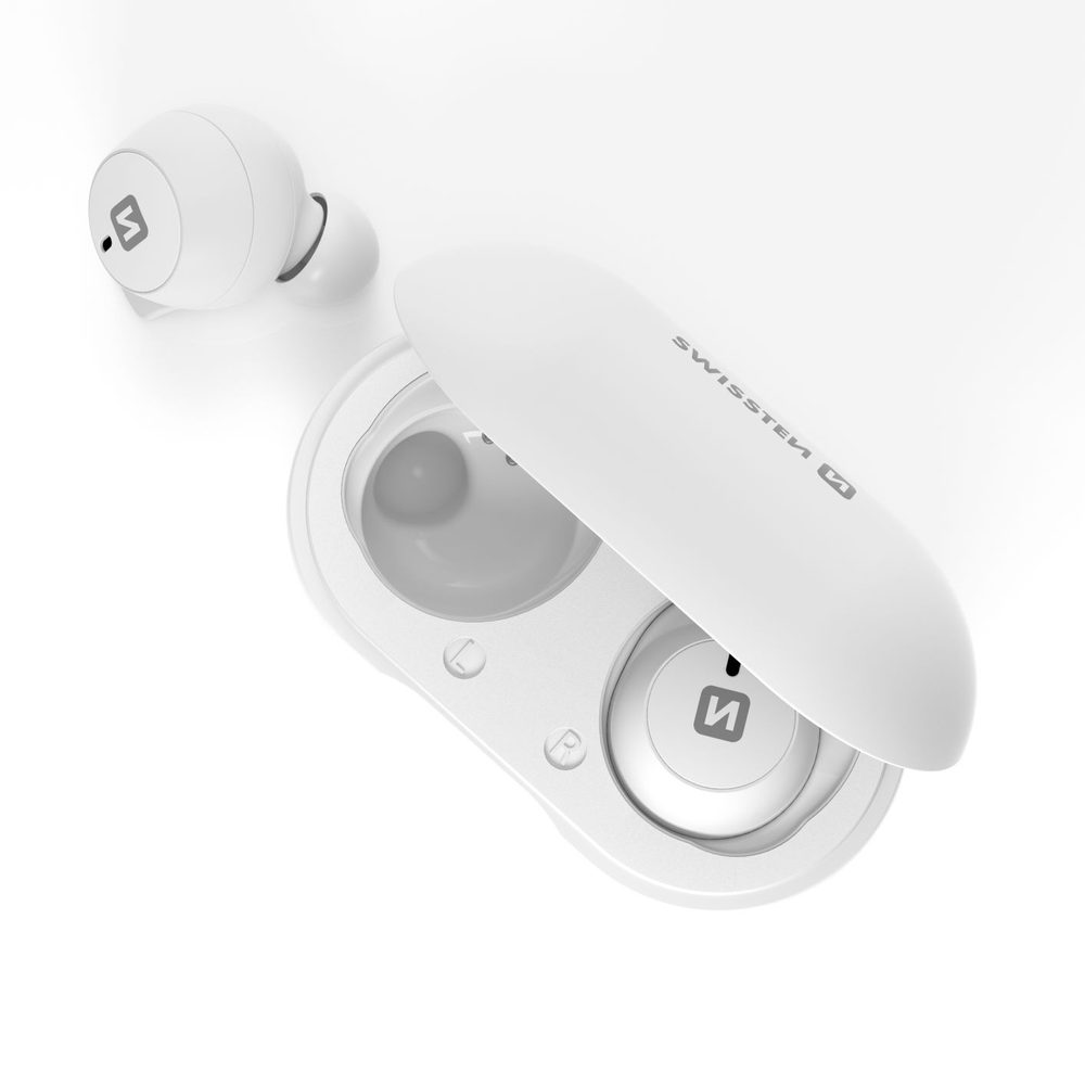 Swissten Bluetooth TWS Slušalke Stonebuds, Bele