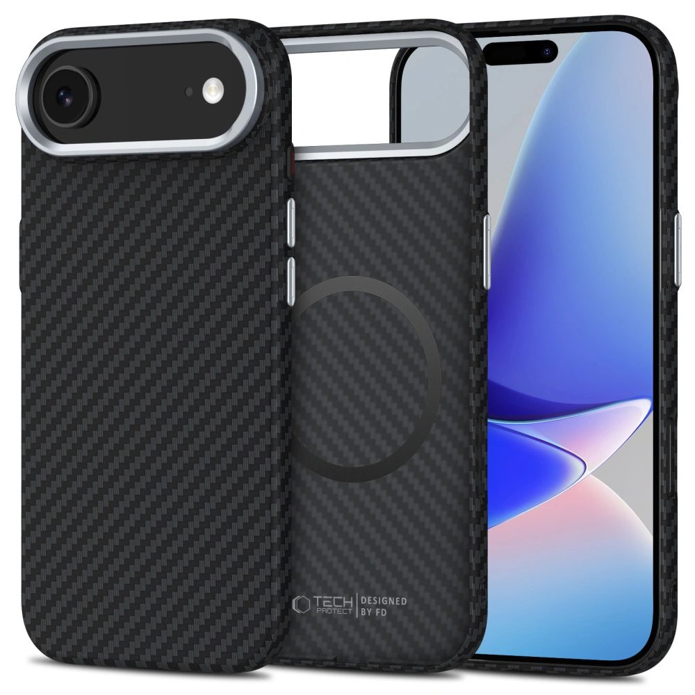 Levně Tech-Protect Ion Carbon MagSafe, iPhone Air, černo-stříbrný