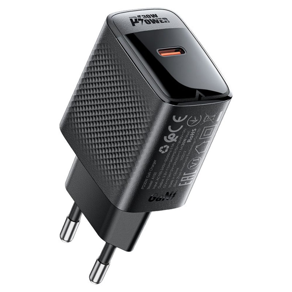 Levně Acefast nabíječka A102 GaN, PD 30W, USB-C, černá