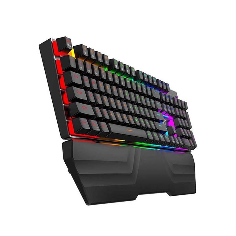 Havit KB856L Mechanikus Játékbillentyűzet, RGB, Csuklótámasszal