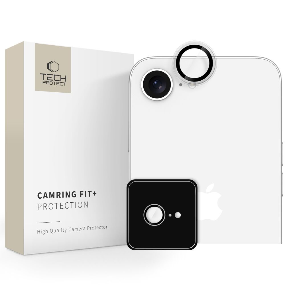 Tech-Protect Camring Fit+, fényképezőgép objektív védő, iPhone 16e, átlátszó