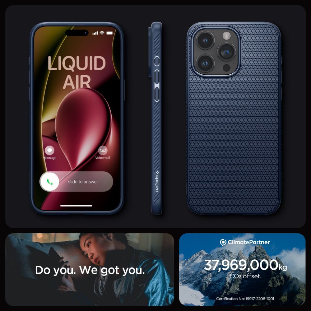 Spigen Liquid Air, IPhone 15 Pro Max, Kék