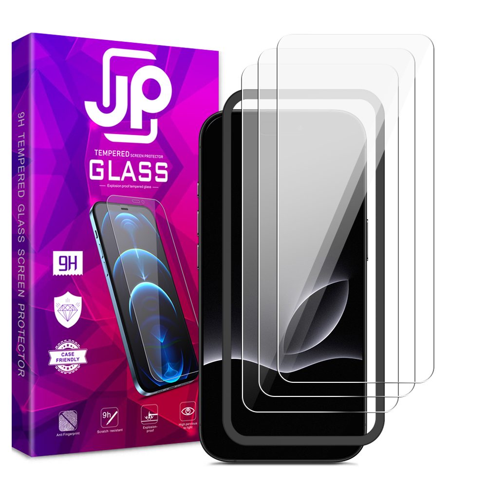 JP Long Pack Edzett üveg csomag, 3 db telefon üveg applikátorral, iPhone 17 Pro
