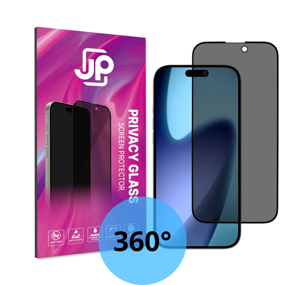 Levně JP 4-Way Privacy 360° Tvrzené sklo, iPhone 17 Pro, černé