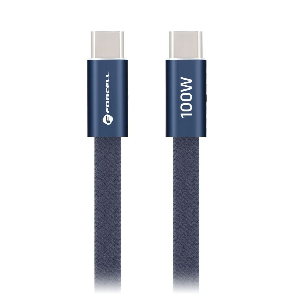 Levně Forcell F-Energy kabel USB-C - USB-C, QC4.0, PD, 5A, 100W, 1,2 m, modrý