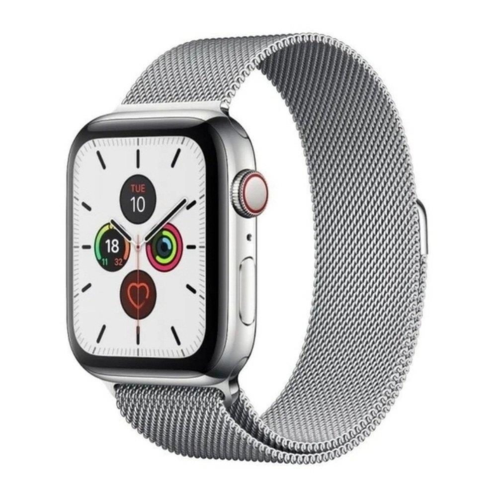 Magnetic Strap Remen Za Apple Watch 7 (45mm), Srebrna