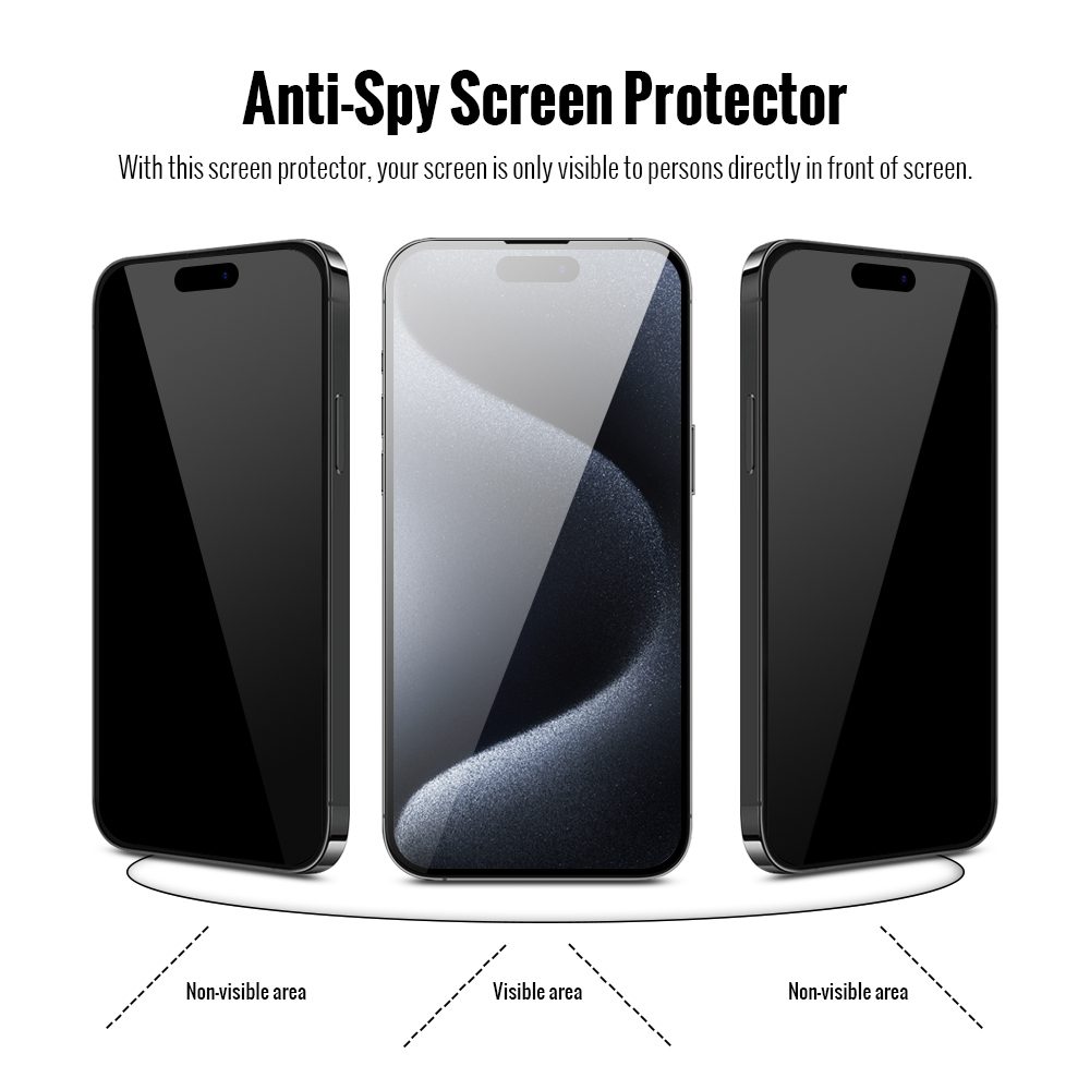 Folie De Sticlă Securizată Privacy 5D, IPhone 15 Pro Max