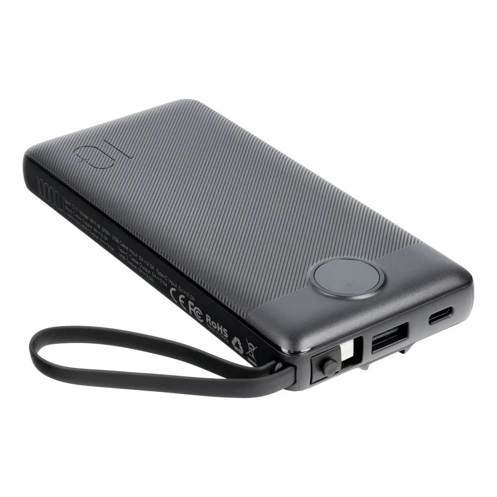 Veger C10 Power Bank 10.000mAh (Micro USB + USB-C + Lightning), Crna (W1116)