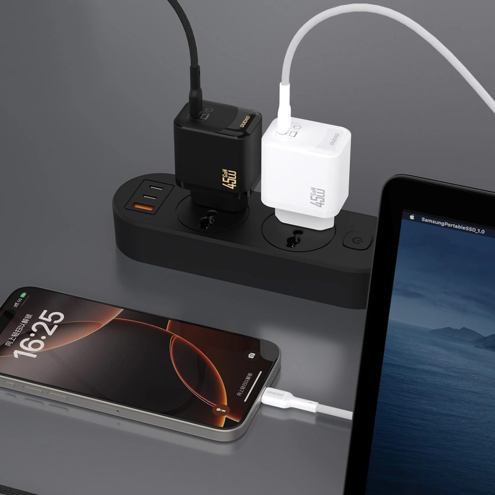 Dudao A28C nabíjačka + USB-C kábel, 45W, GaN, čierna