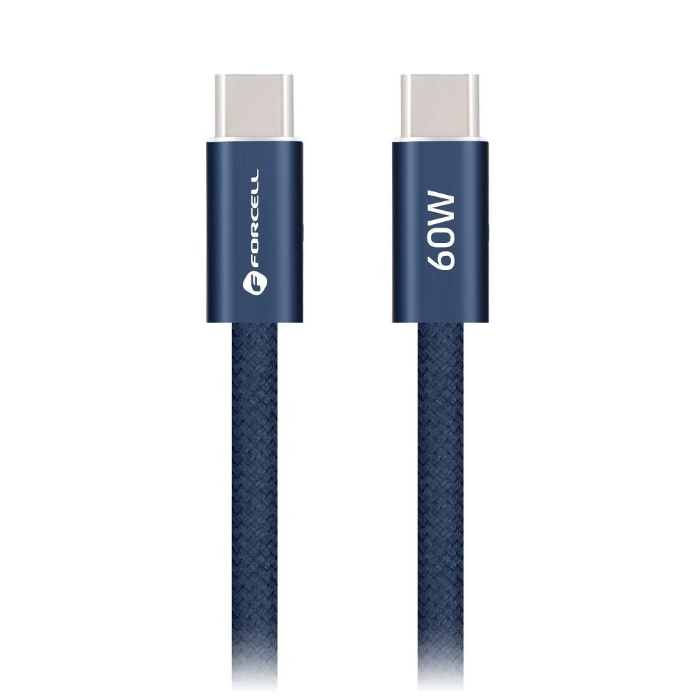 Levně Forcell F-Energy kabel USB-C - USB-C, QC4.0, PD, 3A, 60W, 1,2 m, modrý