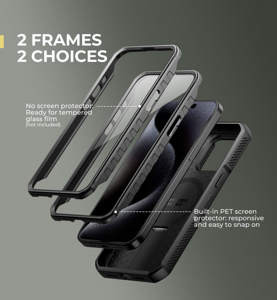 Dexnor MagSafe 360 Kickstand Camprotector obal iPhone 15 Pro Max, čierny