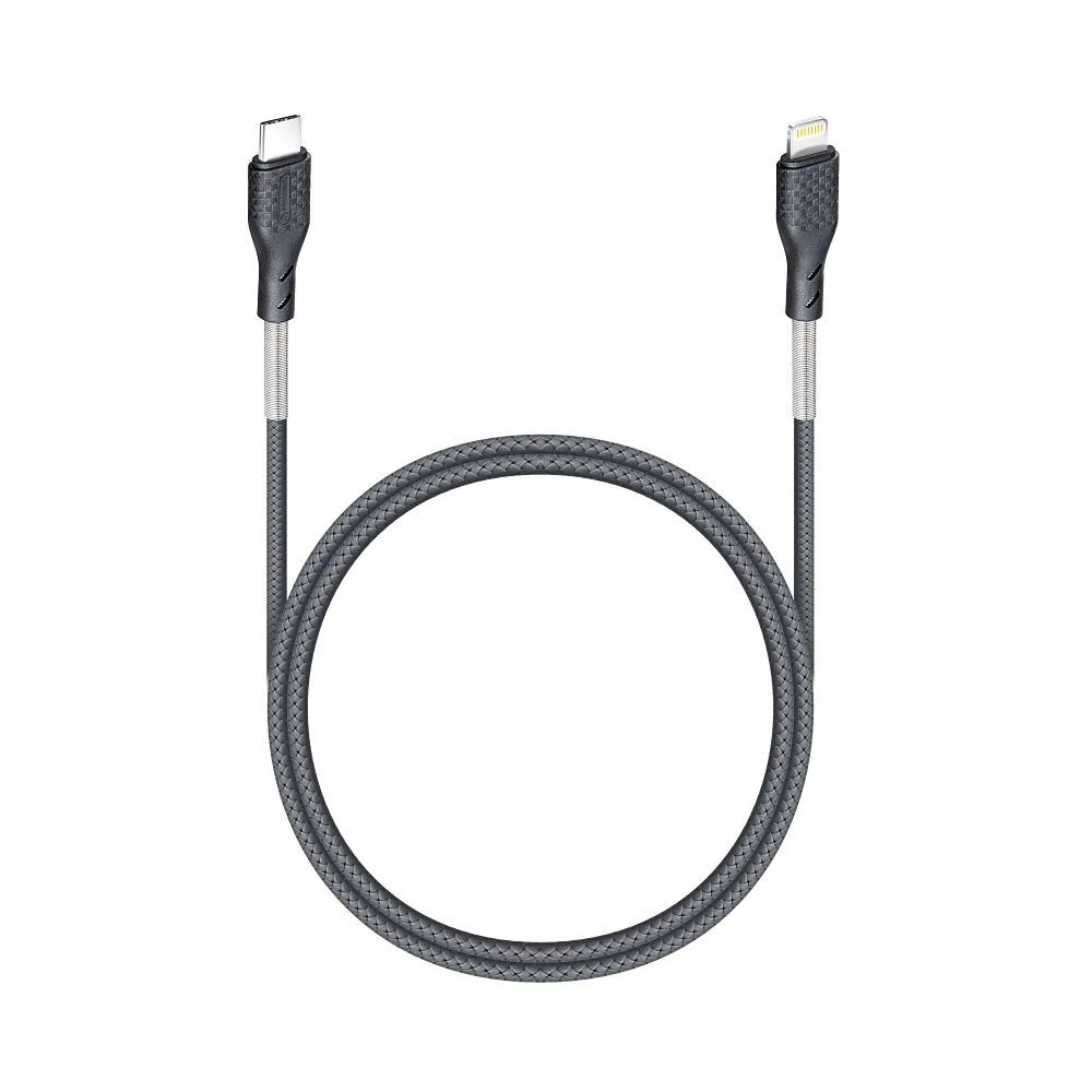 Forcell Carbon Kabel, USB-C - Lightning, Power Delivery, PD27W, CB-01C, Crni, 1 M
