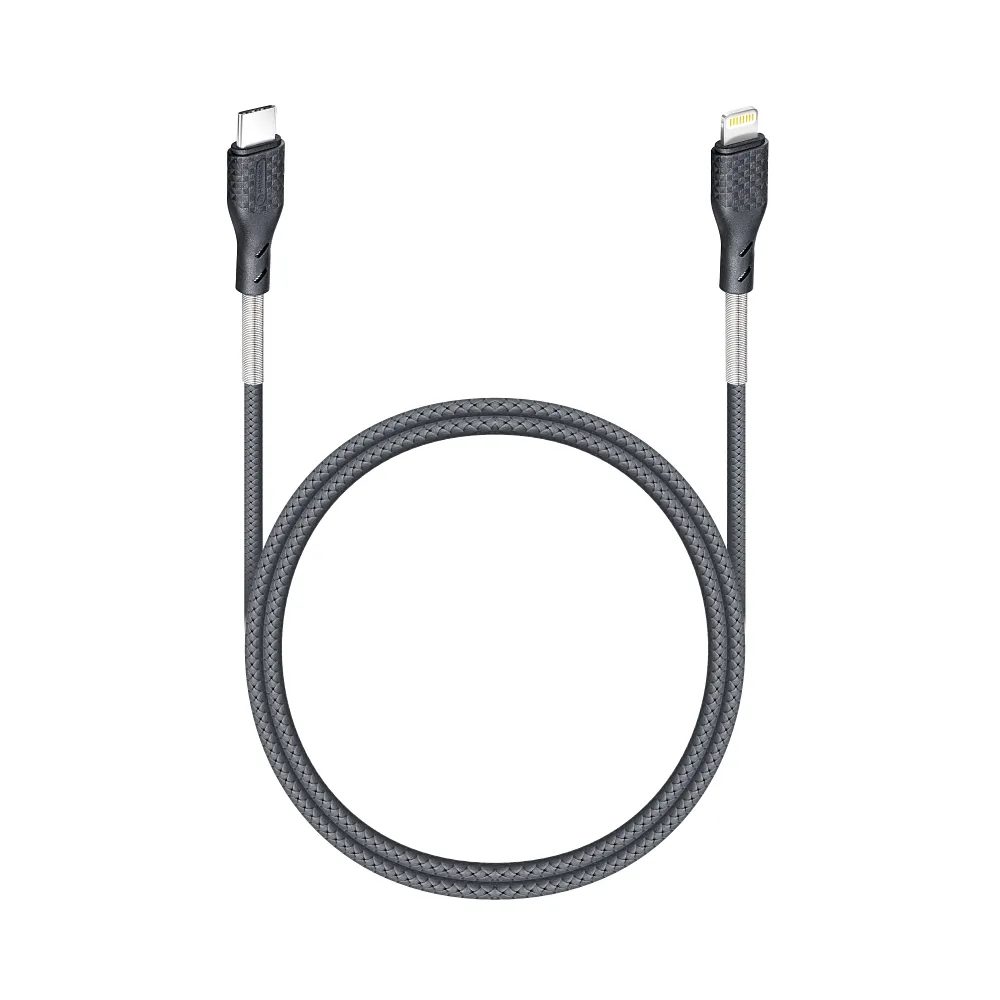 Forcell Carbon Kabel, USB-C - Lightning, Power Delivery, PD27W, CB-01C, černý, 1 M