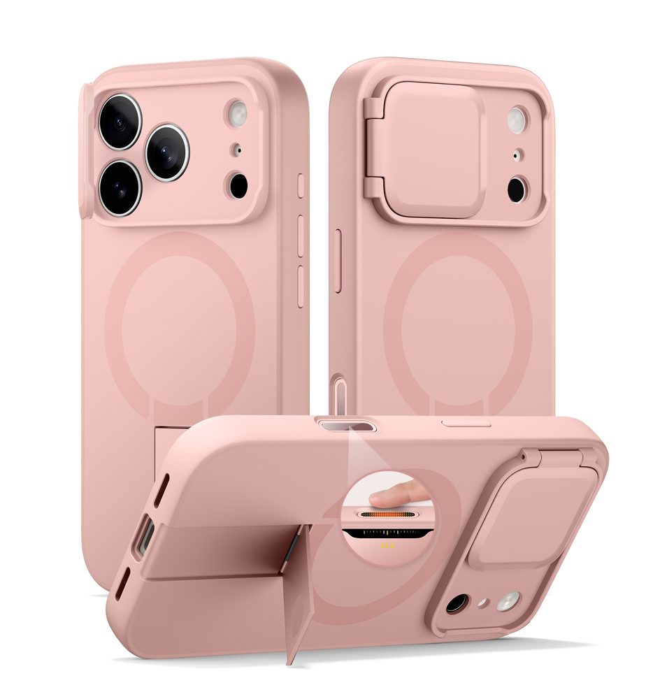 Levně Suritch MagSafe Kickstand Camprotector obal iPhone 17 Pro Max, růžový