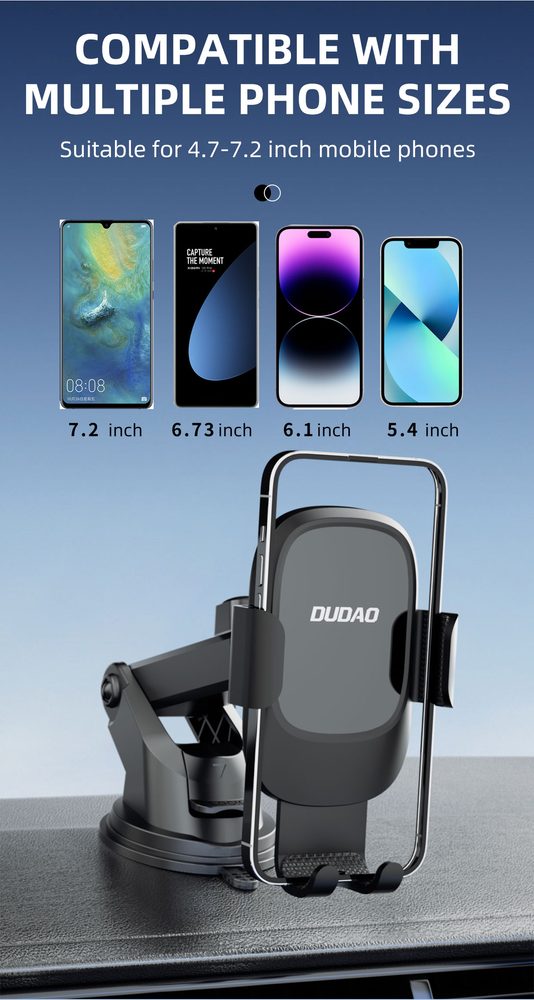 Dudao F5N+ gravitačný držiak na čelné sklo / palubnú dosku, čierny