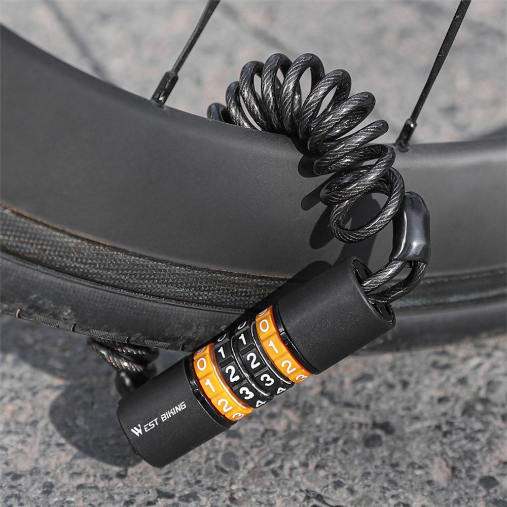 West Biking Prenosný vodotesný zámok na helmu na bicykel, oranžový