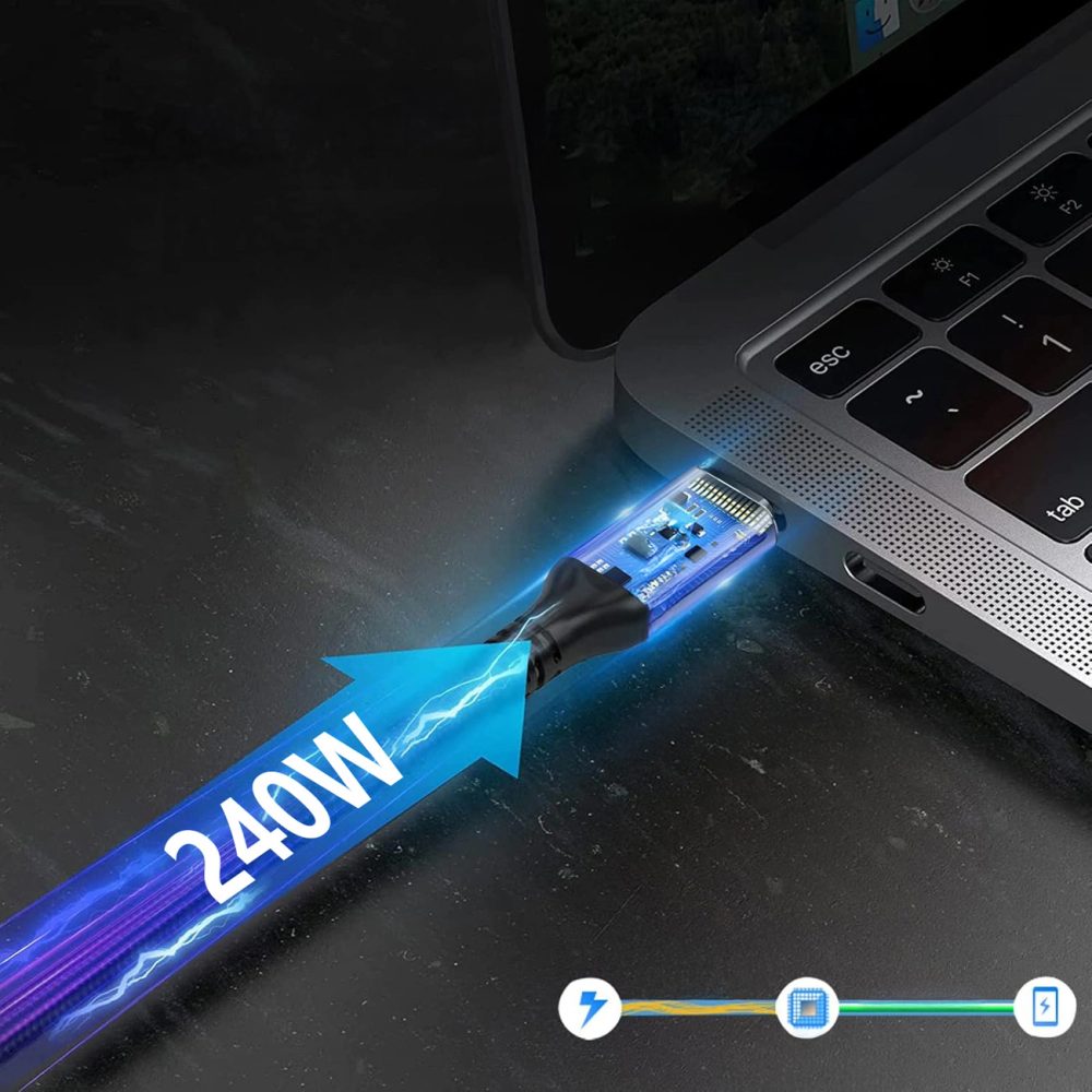 Wozinsky WPS-UY415S kábel USB-C - USB-C, Thunderbolt 4, 240W, 1,5 m, čierny