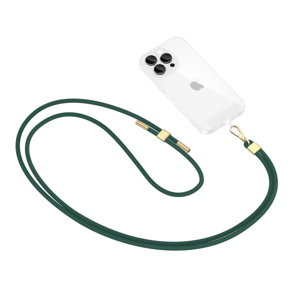 Tech-Protect C2S Crossbody popruh, tmavě zelený / zlatý