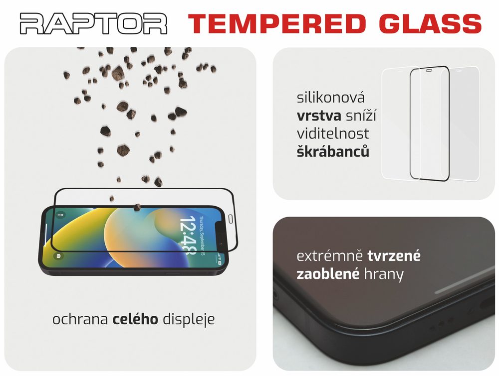 Swissten Raptor Diamond Ultra Clear 3D Zaštitno Kaljeno Staklo, IPhone 13 Mini, Crni