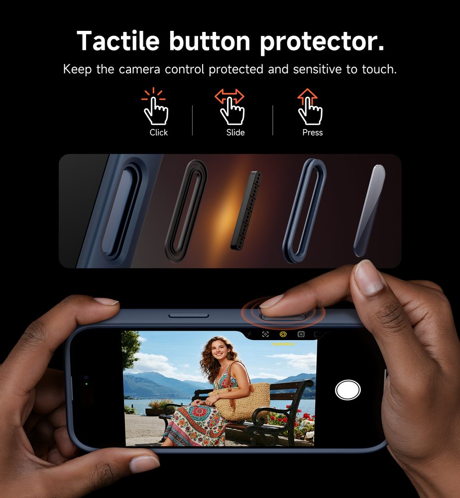 Suritch MagSafe Kickstand Camprotector obal iPhone 17, modrý