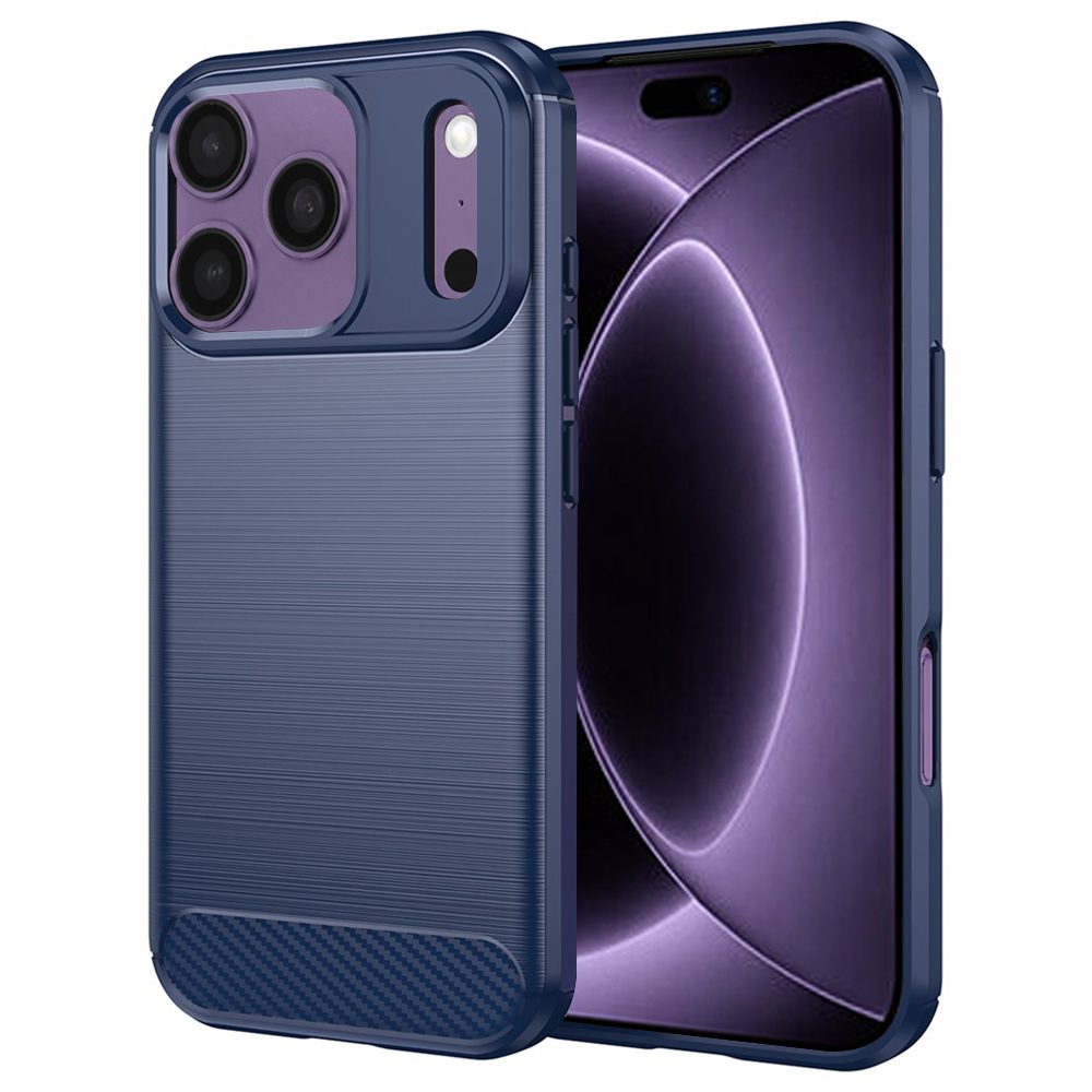 Husă Carbon, iPhone 17 Pro / 18 Pro, albastră