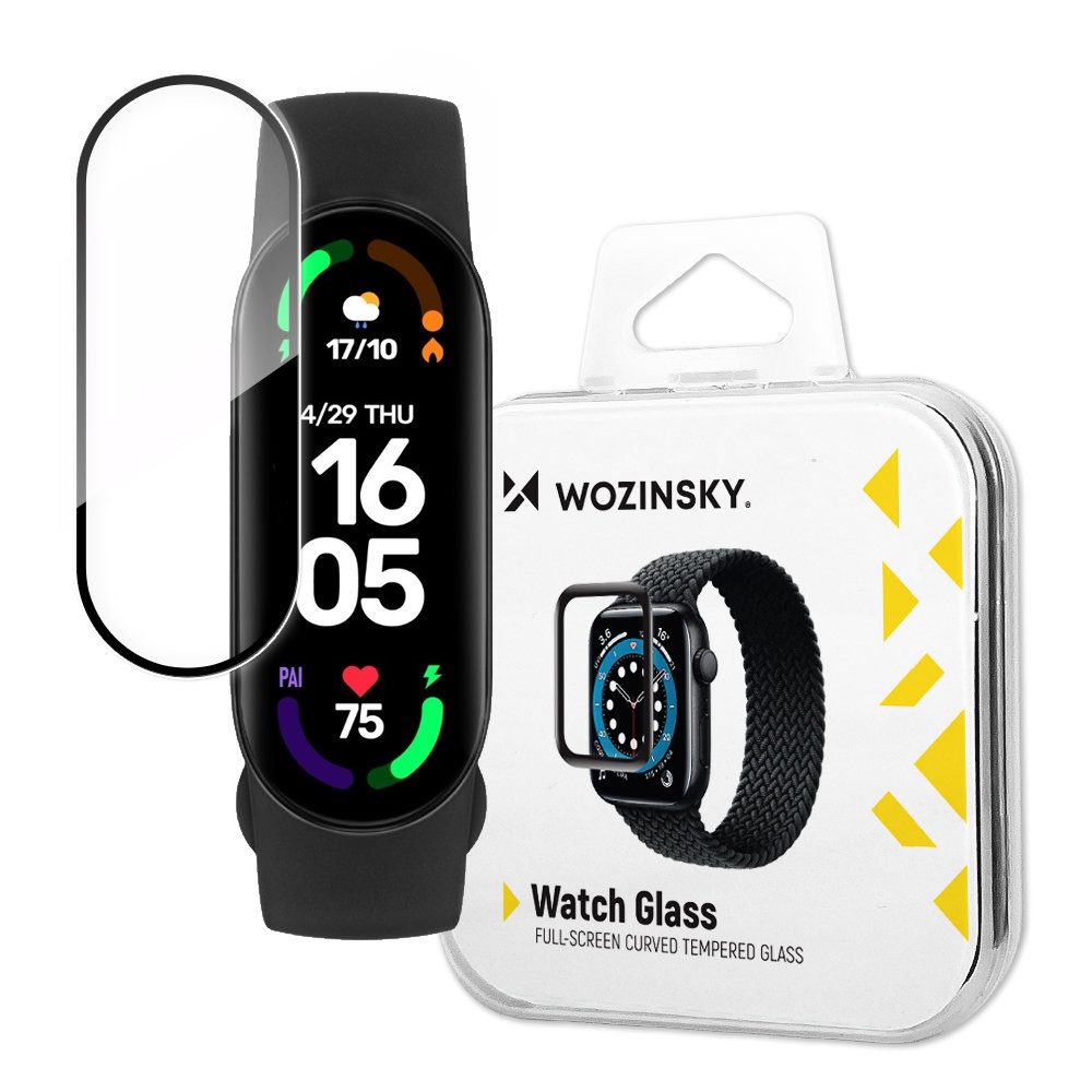 Wozinsky Watch Glass Hibrid üveg, Xiaomi Mi Band 6, Fekete