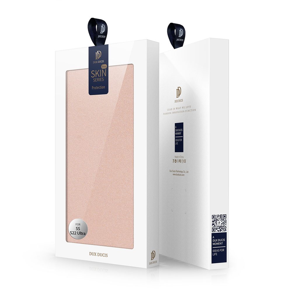 Dux Ducis Skin Pro, Könyves Tok, Samsung Galaxy S22 Ultra, Rózsaszín