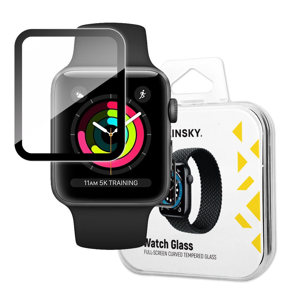 Wozinsky Watch Glass Hibridno Steklo, Apple Watch 1 / 2 / 3 (38 Mm), črna