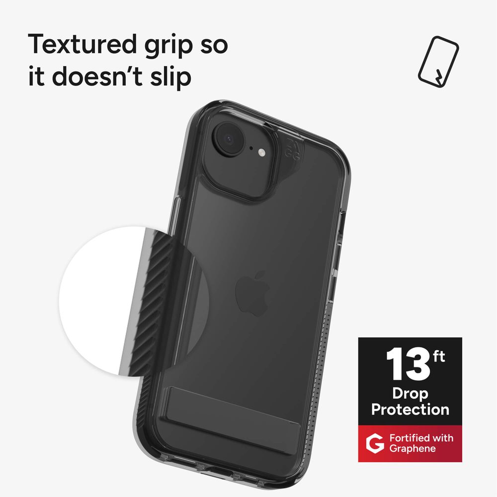 ZAGG Santa Cruz Kickstand ochranný kryt, iPhone 13 / 14 / 15 / 16e / 17e, čierny