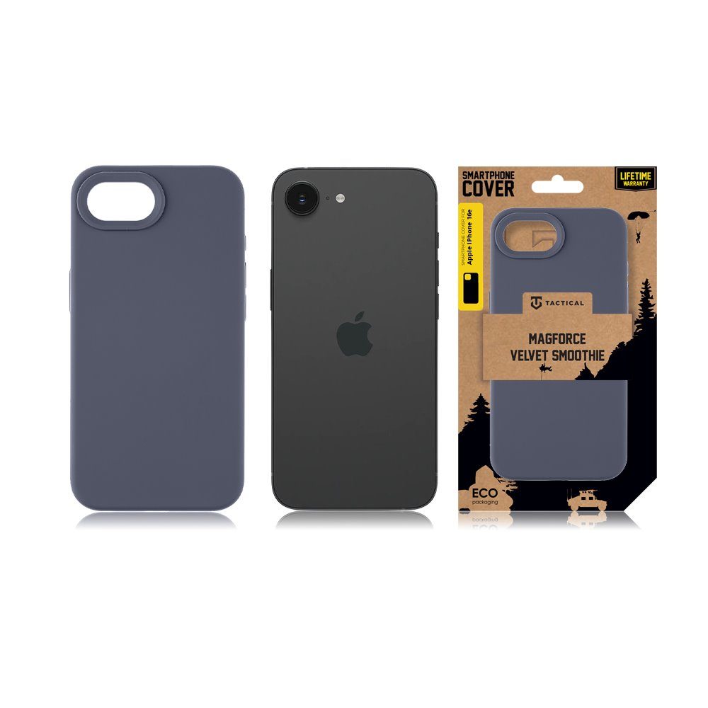 Tactical MagForce Velvet Smoothie kryt, iPhone 16e / 17e, tmavosivý