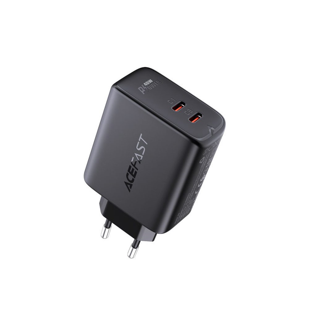 Acefast Adapter 2x USB-C 40W, PPS, PD, QC 3.0, AFC, FCP, Fehér (A9 Fehér)