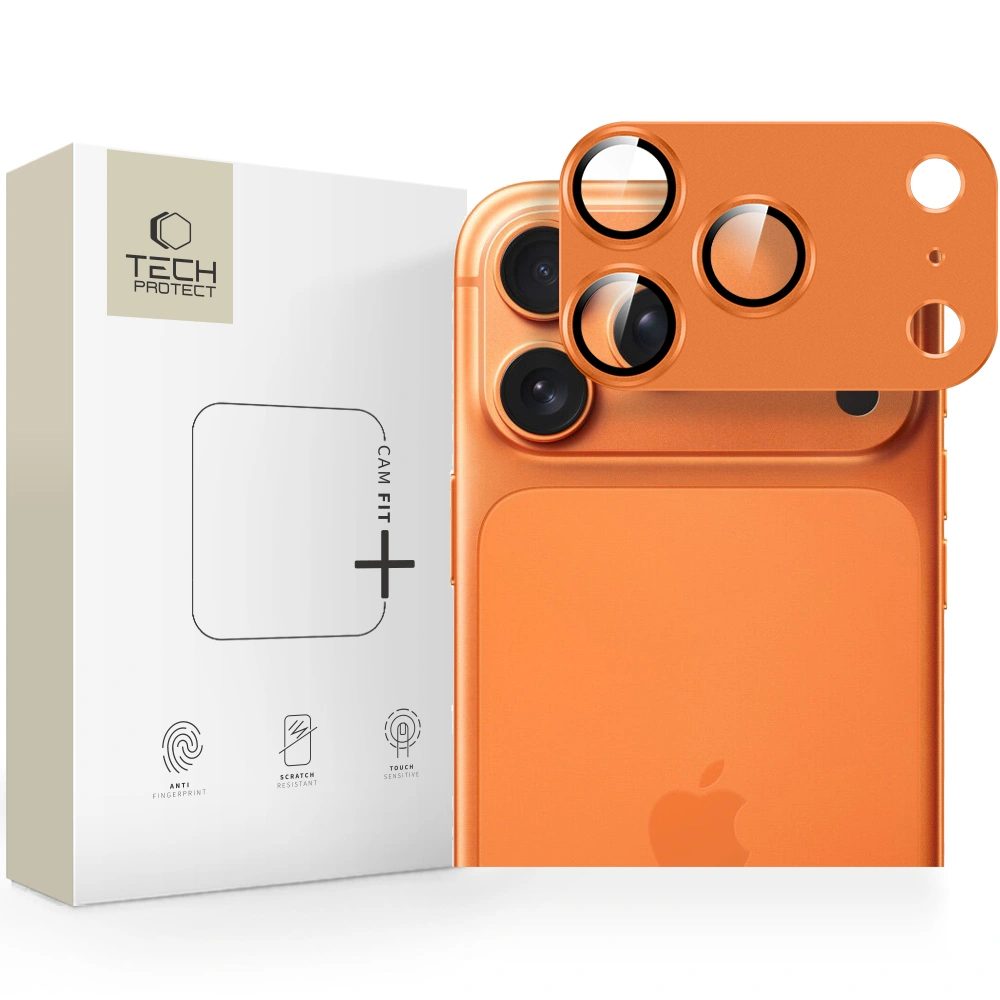 Levně Tech-Protect CamFull Fit+, sklíčko pro čočku fotoaparátu, iPhone 17 Pro, oranžové