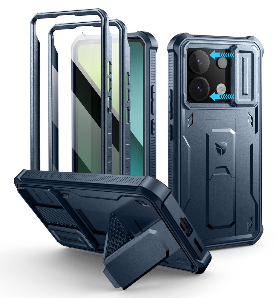 Dexnor 360 Kickstand táborvédő burkolat Xiaomi Redmi Note 13 Pro 5G / Poco X6 5G, kék