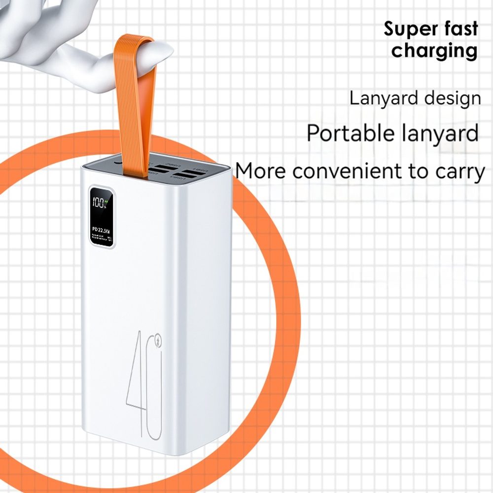 Powerbanka 40000mAh, PD 22,5 W, QC3.0, biela