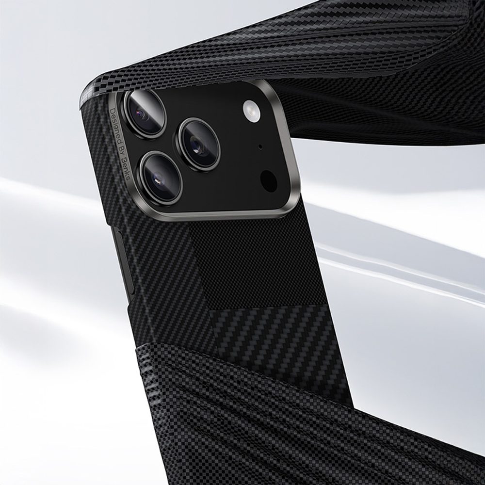 Benks Montage Magnetic Armor Air Kevlar obal Metal Frame, iPhone 17 Pro, čierny