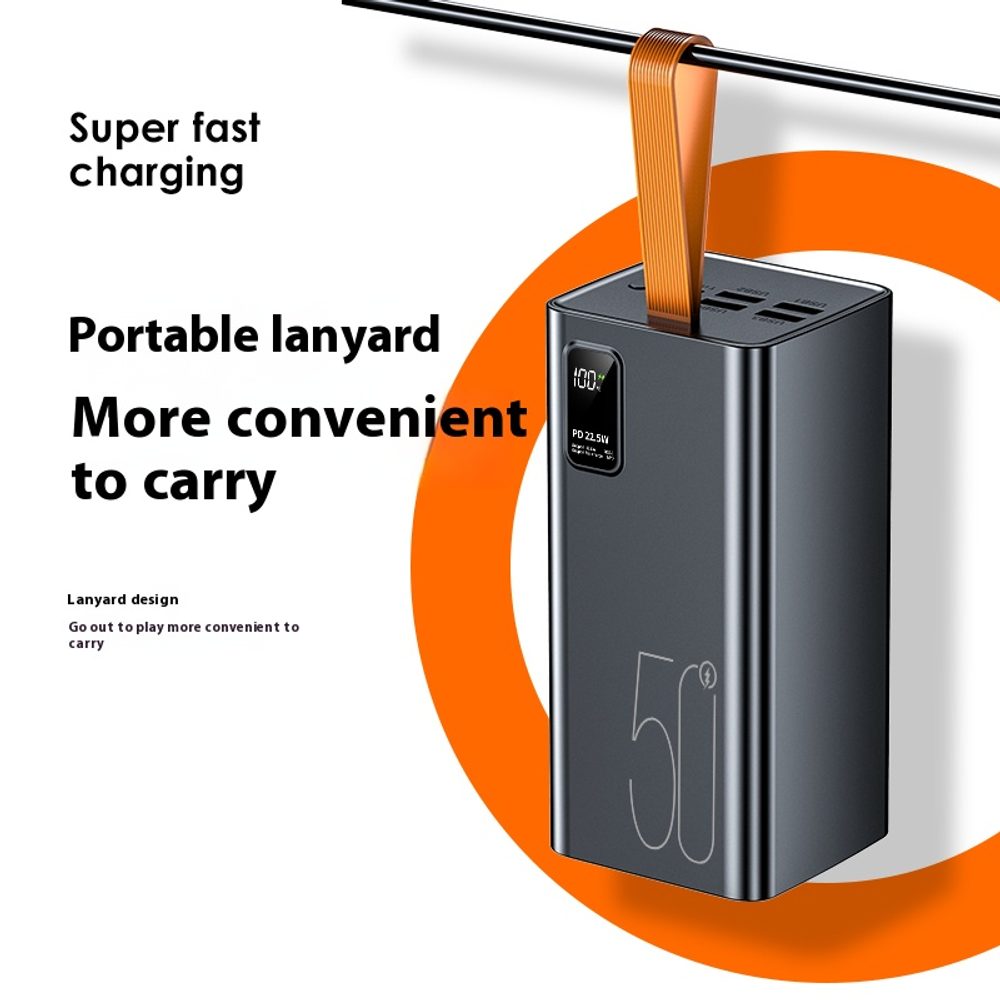 Powerbanka 50000mAh, PD 22,5W, QC3.0, černá